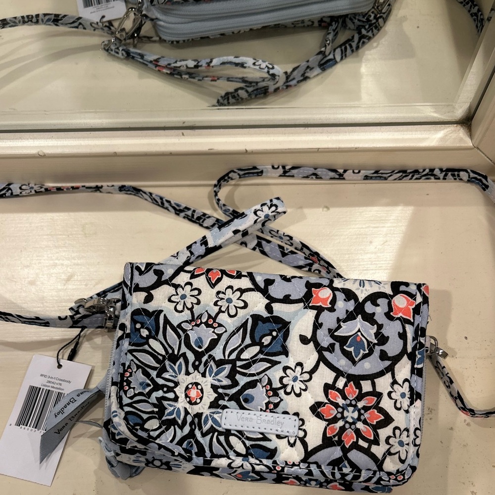 Vera Bradley Black and White Floral Crossbody Bag
